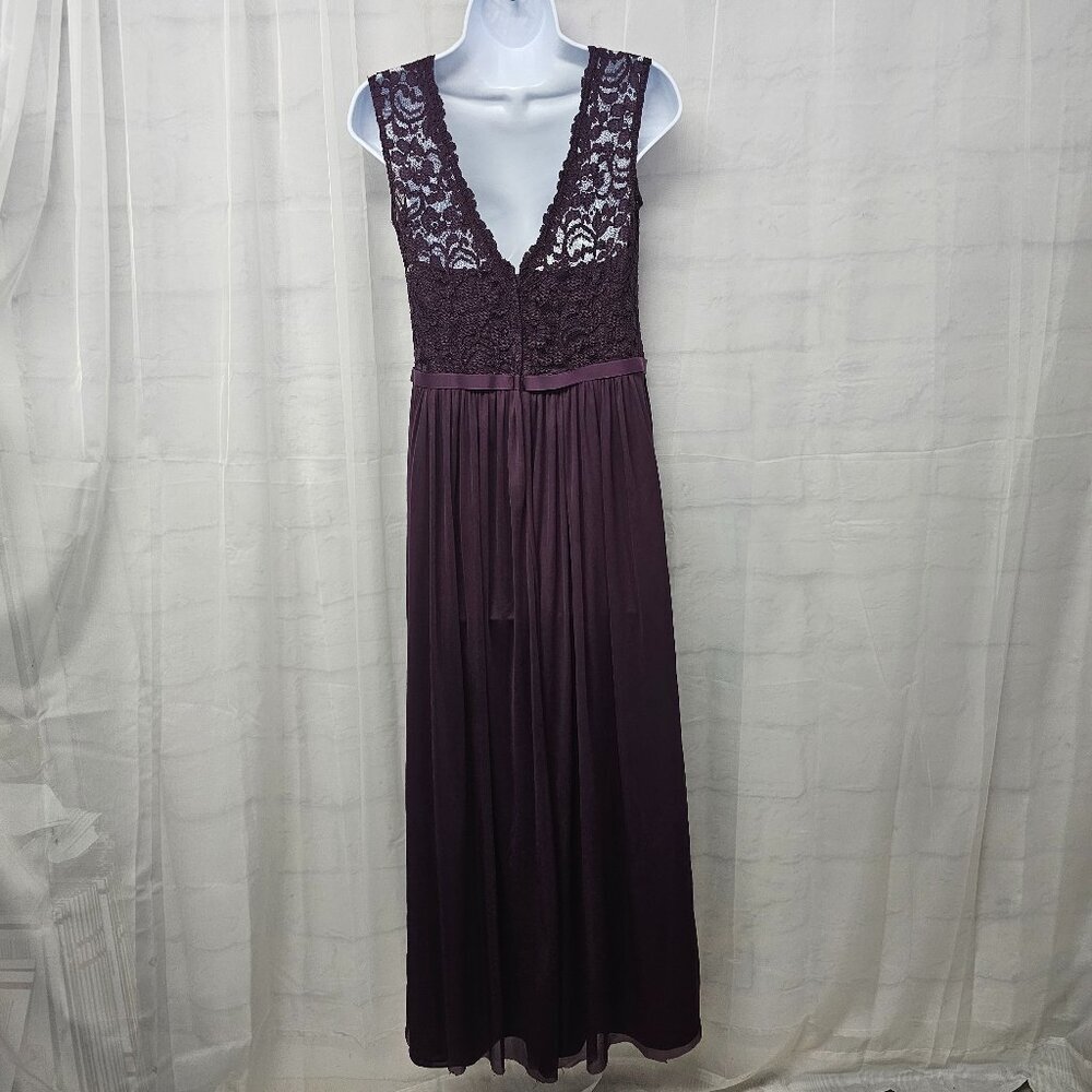 David's Bridal Dress Maxi Purple Lace Fairy Whimsigoth Floral Formal 10 - Picture 8 of 13